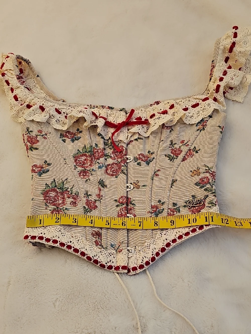 Lace Made Rosey Cottage Corset Size Small - Picture 4 of 10